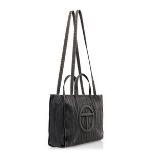 Medium Telfar Denim Shopper- Black